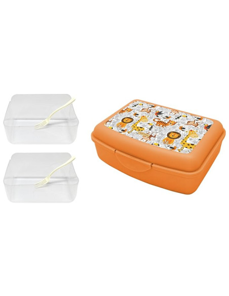 FIAMBRERA 2 DIVISORES CON TENEDOR LEONES 18X6X13