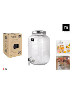 TARRO DISPENSADOR VIDRIO C/GRIFO 4 L