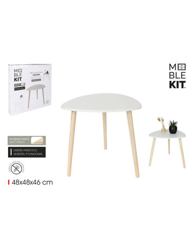 MESA AUXILIAR MADERA BLANCA 48 CM