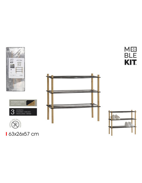 ESTANTERIA METAL BAMBU 3 BAL