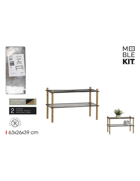 ESTANTERIA METAL BAMBU 2 BAL