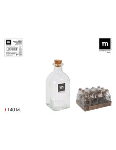 BOTELLA VIDRIO CON CORCHO 280 ML