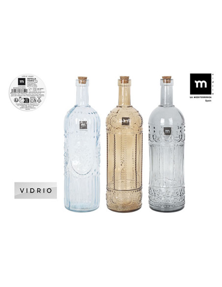 BOTELLA VIDRIO PINTADA SURTIDA 1 L