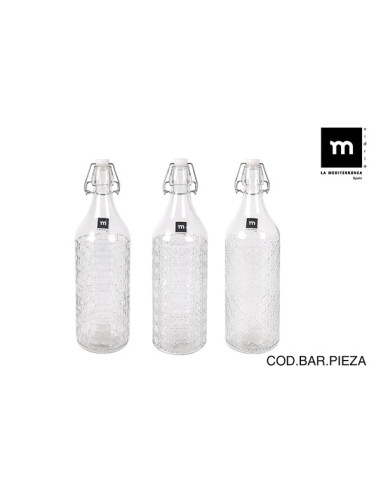 BOTELLA VIDRIO DECORADA SURTIDA 1,1 L
