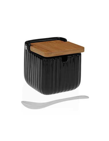 AZUCARERO RAYAS VERT. NEGRO 8X8X8 CM