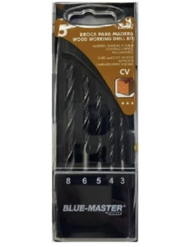 BROCA MADERA 3P JGO.5 PZS 4-10 MM