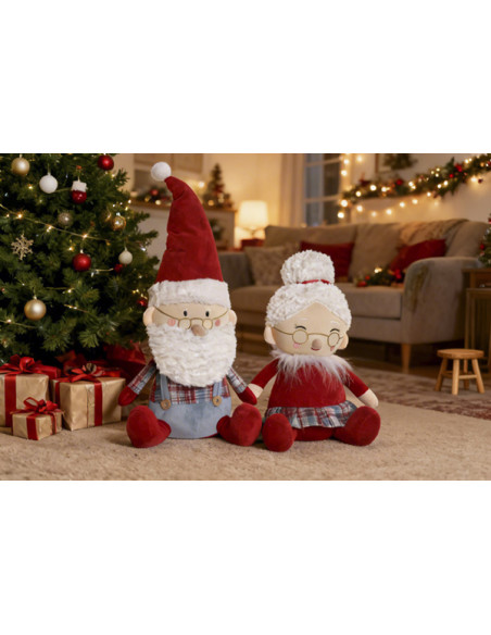 MUÑECO NOEL POLIESTER SURT 26X18X51