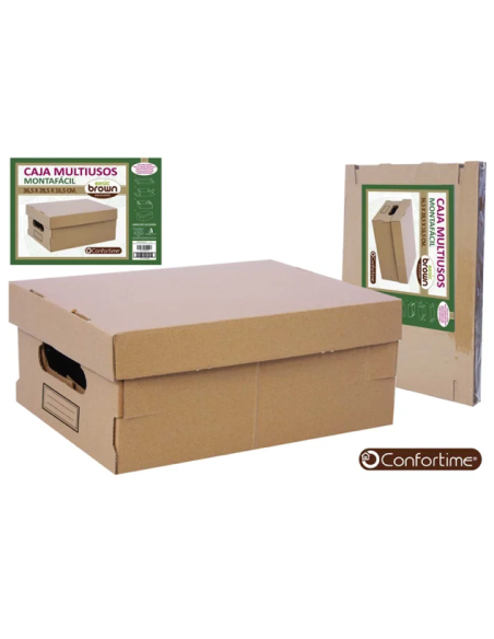 CAJA CARTON MULTIUSOS BROWN 36X28X16
