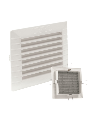 REJILLA EMP C/PATILLAS ABS BLANCO MAS MOSQUITERA 10 X 10 CM