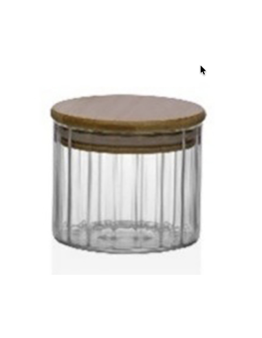 BOTE ALMACENAMIENTO BOROSILICATO TAPA BAMBU 250 ML