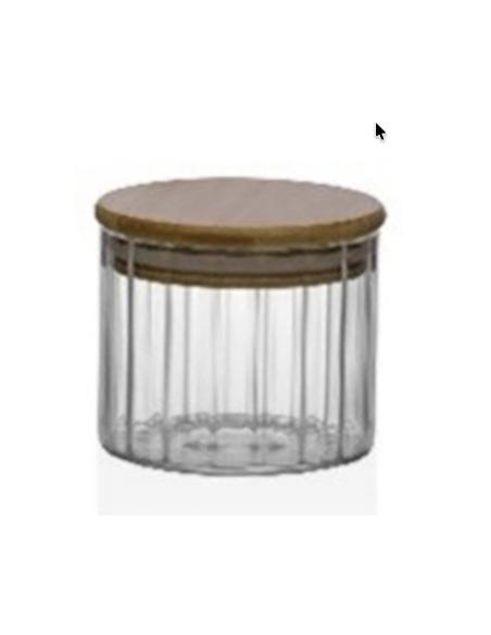 BOTE ALMACENAMIENTO BOROSILICATO TAPA BAMBU 250 ML
