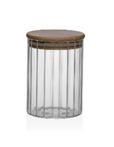 BOTE ALMACENAMIENTO BOROSILICATO TAPA BAMBU 550 ML