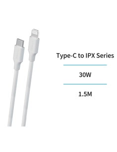 CABLE CONEXION USB-C / LIGHTNING 30W SILICONA 1.5 MT