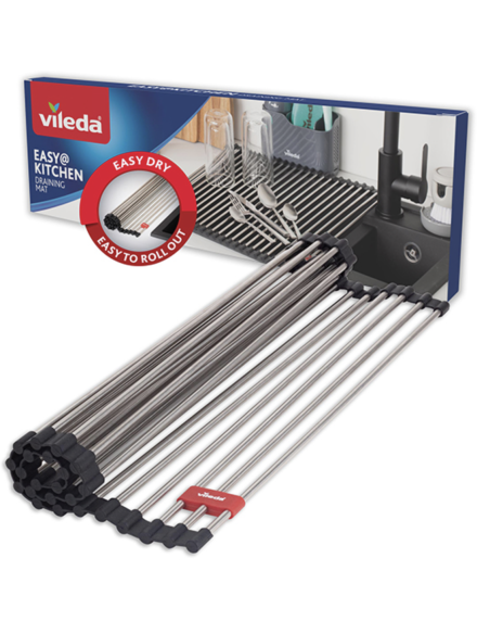 ESCURREPLATOS FREGADERO INOX ENROLLABLE 40X45 CM