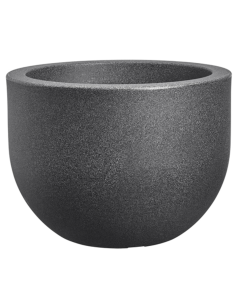 MACETA EXT. GRACE ROUND PIEDRA ANTRACITA 47 CM