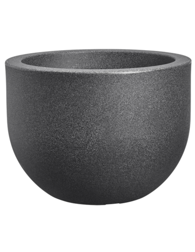 MACETA EXT. GRACE ROUND PIEDRA ANTRACITA 47 CM
