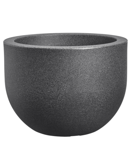 MACETA EXT. GRACE ROUND PIEDRA ANTRACITA 47 CM