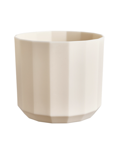 MACETERO FACET ROUND ROSA ALMENDRA 19 CM