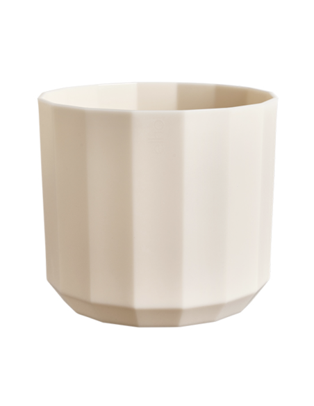 MACETERO FACET ROUND ROSA ALMENDRA 19 CM