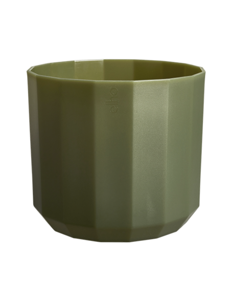 MACETERO FACET ROUND VERDE BOSQUE 19 CM