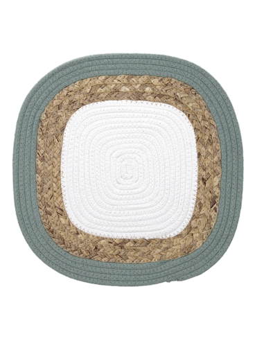 MANTEL INDIVIDUAL BLANCO/YUTE BODO 38 CM