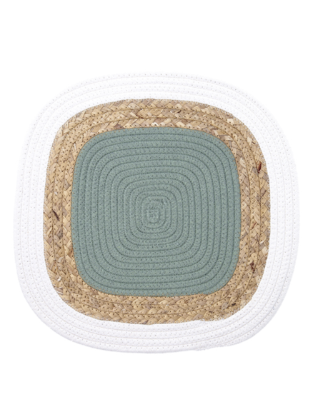 MANTEL INDIVIDUAL VERDE/YUTE BODO 38 CM