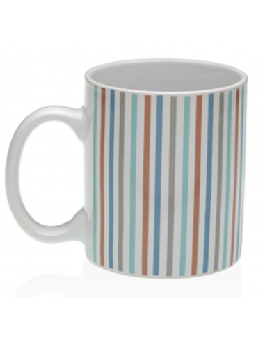 MUG PORCELANA RAYAS PACK 6 350 ML
