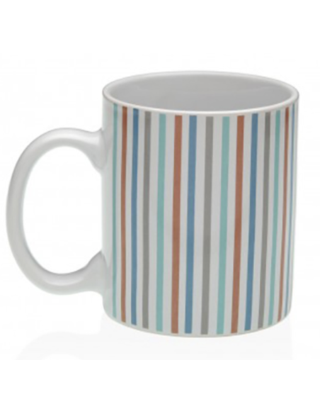 MUG PORCELANA RAYAS PACK 6 350 ML