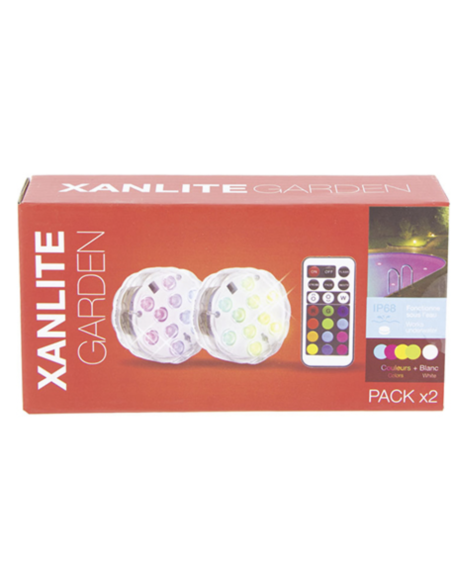 PACK 2 LUCES LED SUMERGIBLES MANDO DISTANCIA RGB