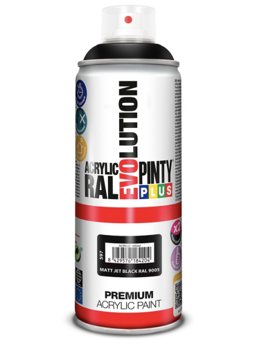 PINTURA AER ACR. NEGRO SAT RAL 9005 400 ML