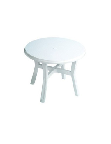 MESA JARDIN REDONDA BLANCA 95 CM