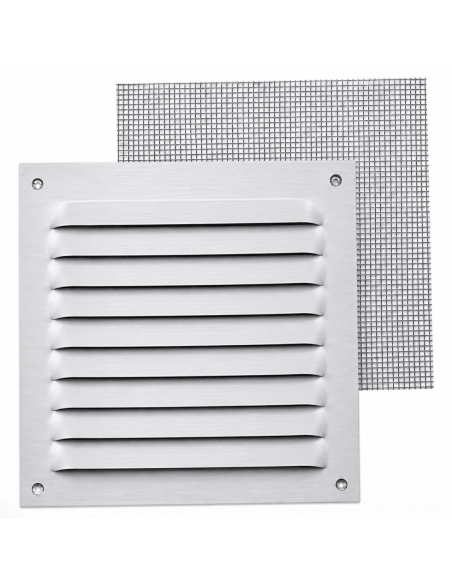 REJILLA 0,8 MM CON MOSQ PLATA CON GANCHO 10X10 CM