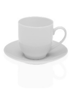 TAZA CAFE PORCELANA BLANCA SET-6 80 ML