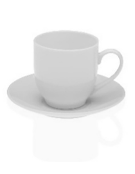 TAZA CAFE PORCELANA BLANCA SET-6 80 ML