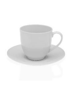 TAZA CAFE/TÉ PORCELANA BLANCA SET-6 180 ML