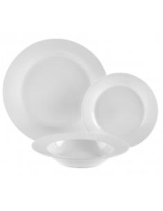 VAJILLA PORCELANA BLANCA 18 PZ