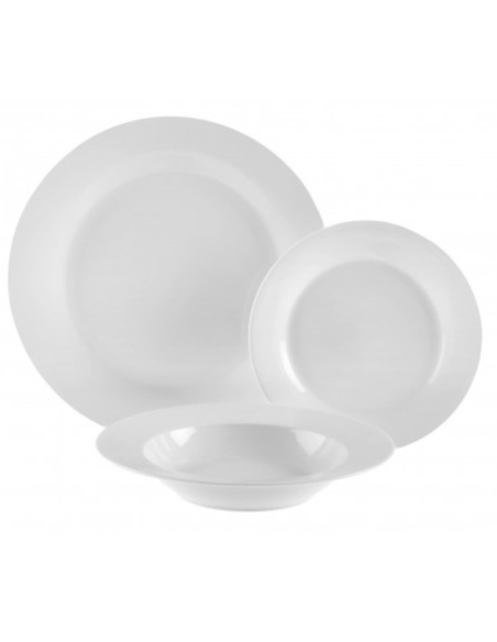 VAJILLA PORCELANA BLANCA 18 PZ