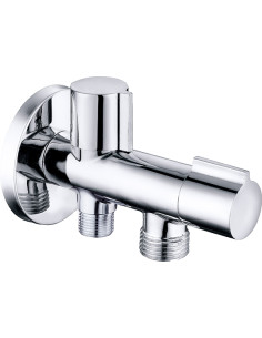 VALVULA ESCUADRA DOBLE P/ CONJUNTO SANITARIO 1/2-3/8''