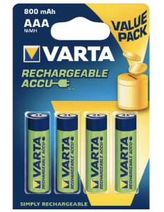 PILA RECARGABLE AAA BL 4 UDS 800 MAH