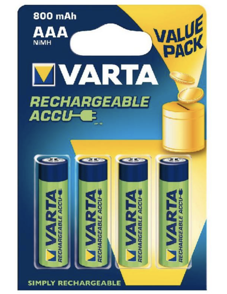 PILA RECARGABLE AAA BL 4 UDS 800 MAH