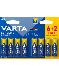 PILA ALCALINA LR06 AA BL 6+2 LONGLIFE POWER 1,5 V 2
