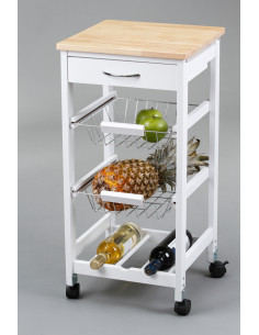 CARRO COCINA 2 CESTAS+BOTELLE. 76X37X37CM 2