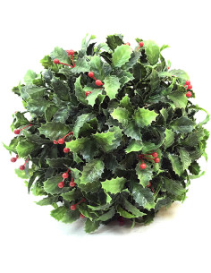 BOLA ACEBO EXTERIOR NAVIDAD 25 CM 2
