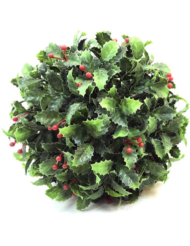 BOLA ACEBO EXTERIOR NAVIDAD 25 CM