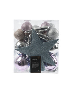 ADORNOS ARBOL 33 UD SURTIDOS AZU-LIL-PLATA 2