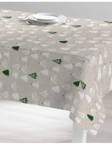 MANTEL ANTIMANCHAS NAVIDAD LAPONIA 140X250 CM