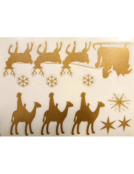 ADHESIVO REMOV. PAPA NOEL + REYES MAGOS 250X350MM