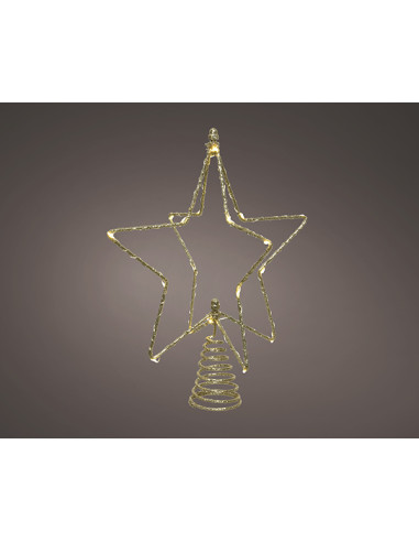 ESTRELLA ARBOL DORADA MICROLED 20X20X25