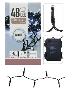 Guirnalda 48 LED Blanco Frío a Pilas | Luz Decorativa 2