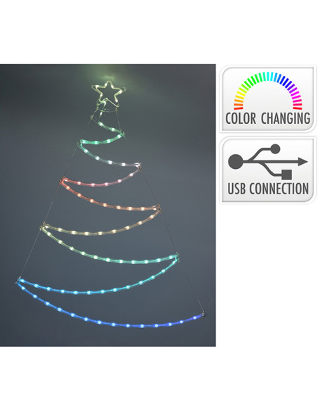 Adorno LED Árbol RGB | 80 Luces con Conexión USB